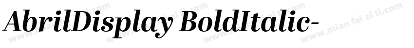 AbrilDisplay BoldItalic字体转换